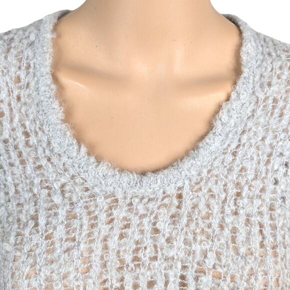 Helmut Lang Plaited Boucle Mohair Alpaca Asymmetric Colorblock Tunic Sweater S - Picture 6 of 11
